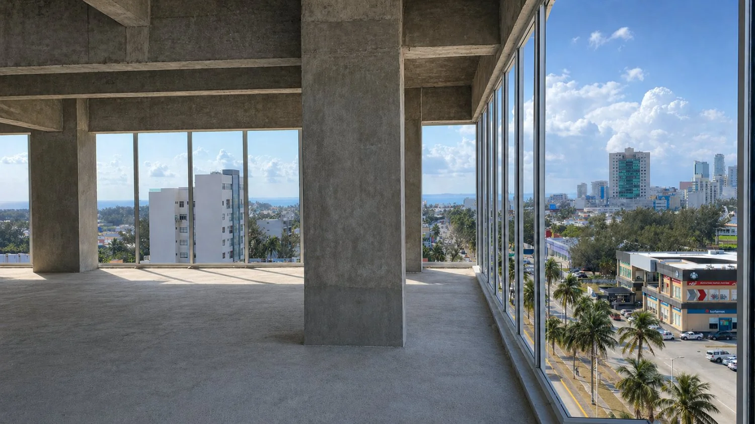 Interior conceptual de oficina para evaluar distribución y uso